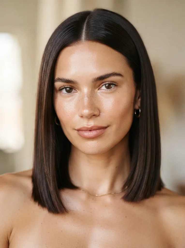 1. Classic Blunt Lob Haircut