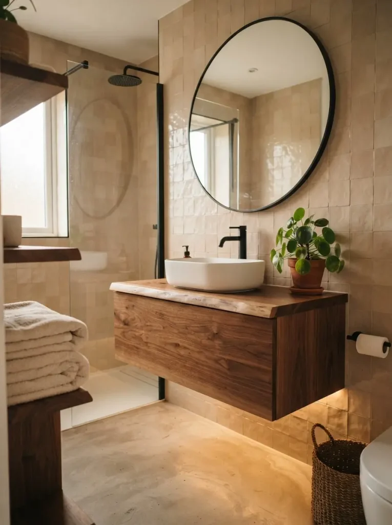 1. Floating Vanity With Open Floor Space