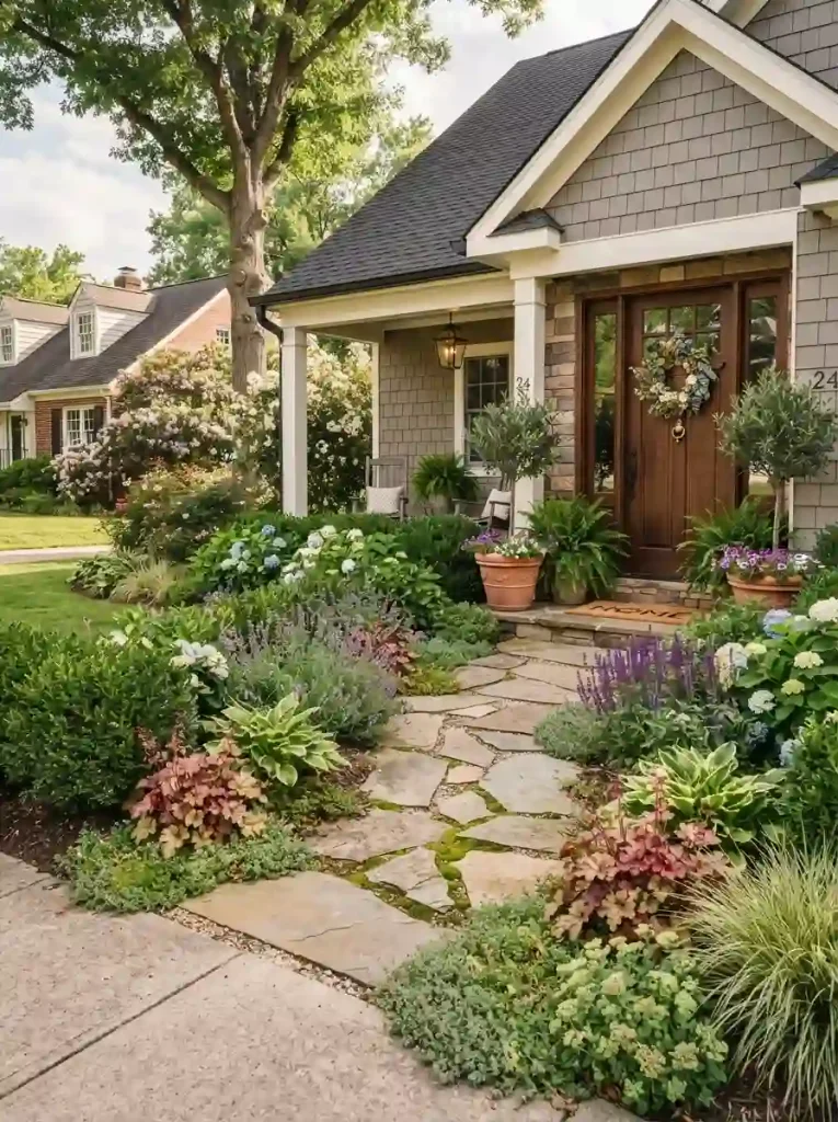 1. Frame the Front Door With Layered Planting