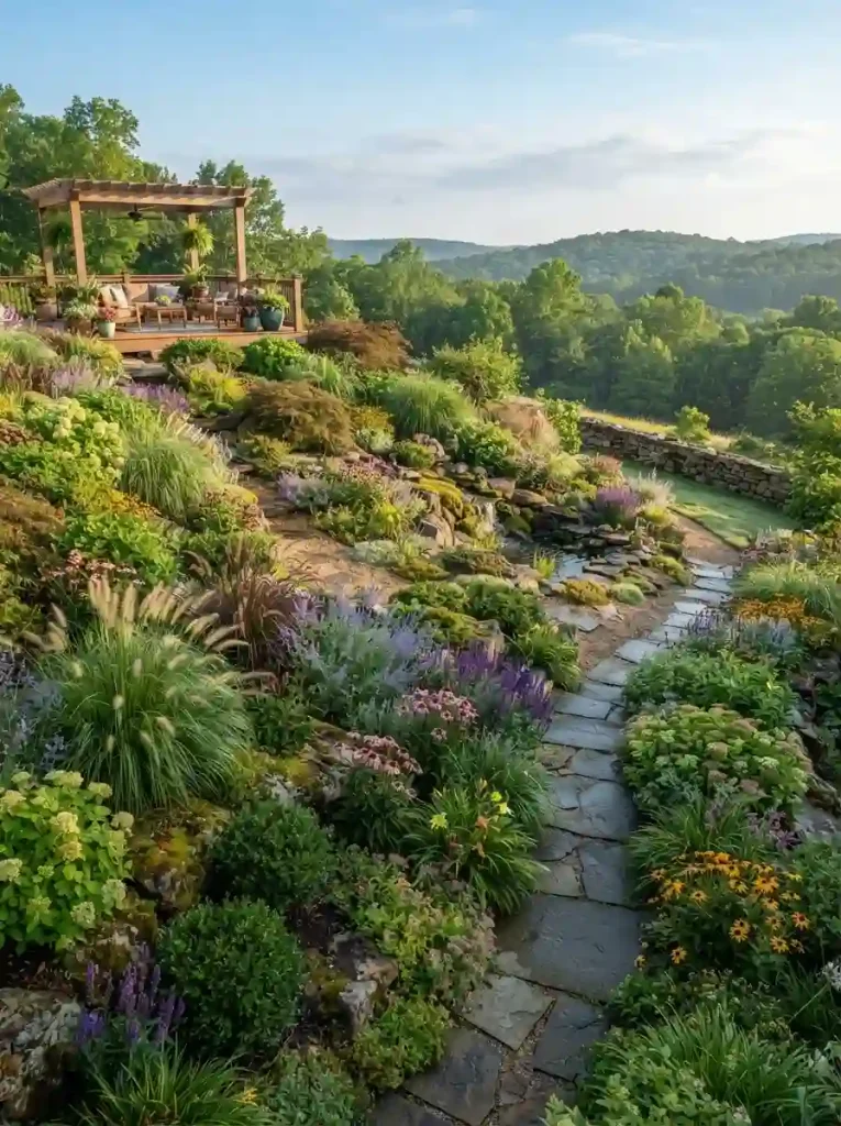 1. Create a Layered Hillside Garden