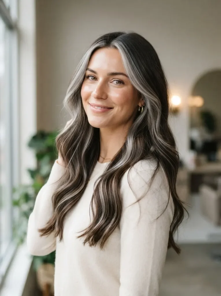 1. Soft Silver Face-Framing Highlights