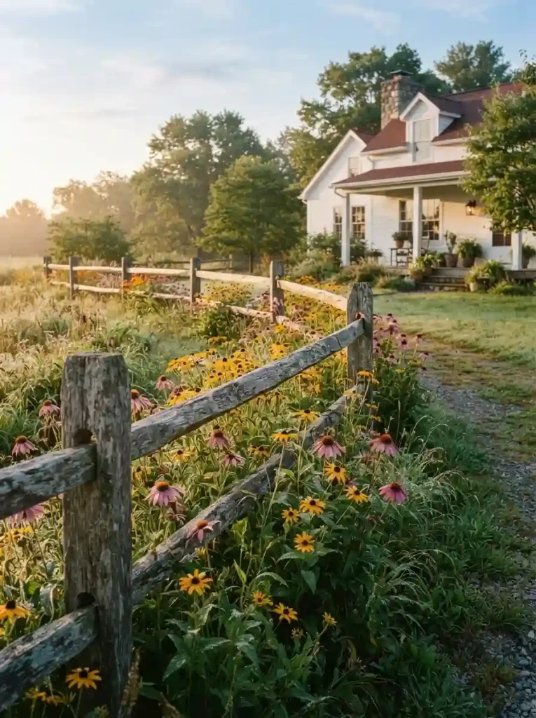 1. Split-Rail Fence Border