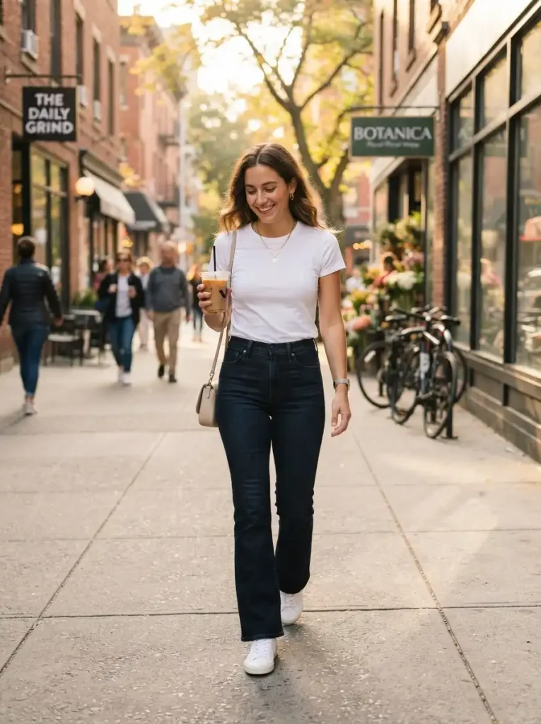 1. The White Tee and Sneakers Classic