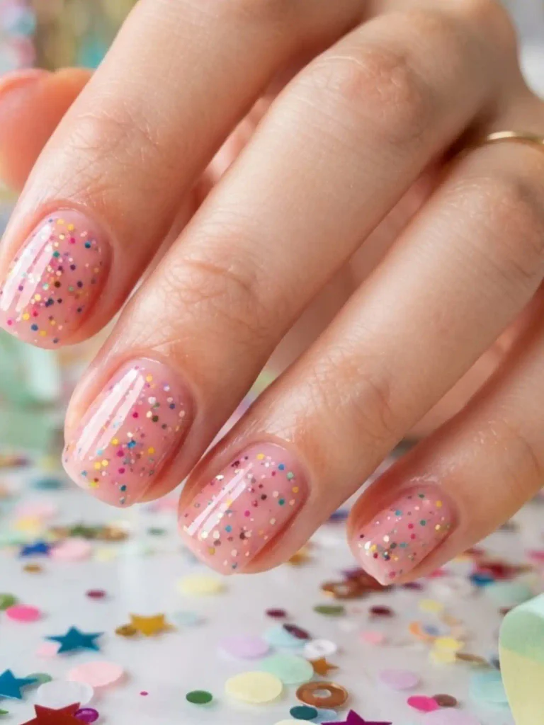 10. Confetti Birthday Nail Designs