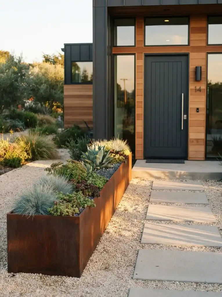 10. Corten Steel Raised Planter