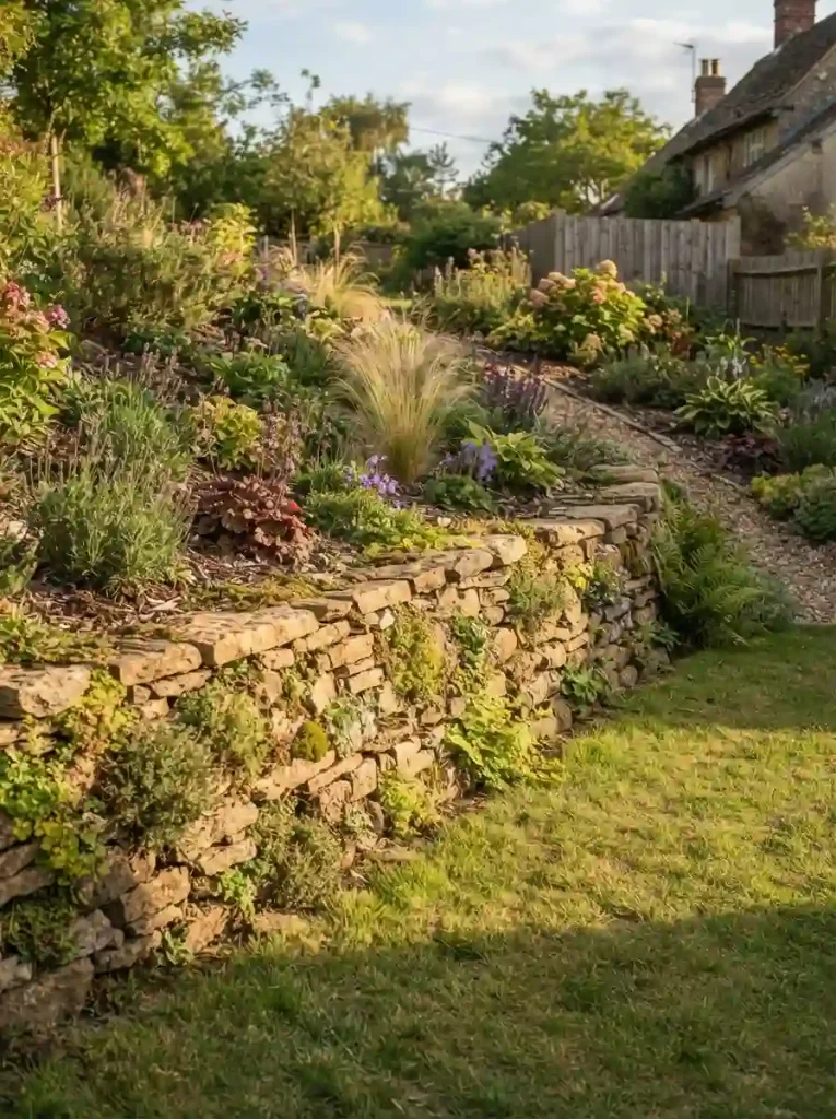 10. Dry-Stacked Small Rock Retaining Wall