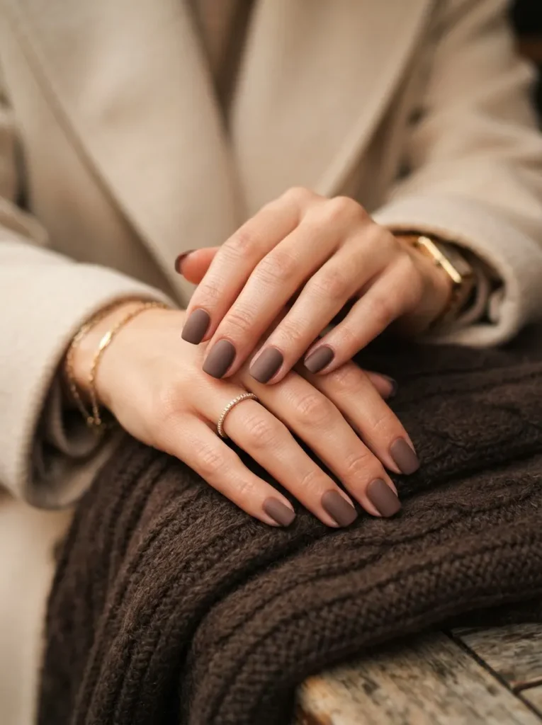 10. Matte Cocoa Nude Nails