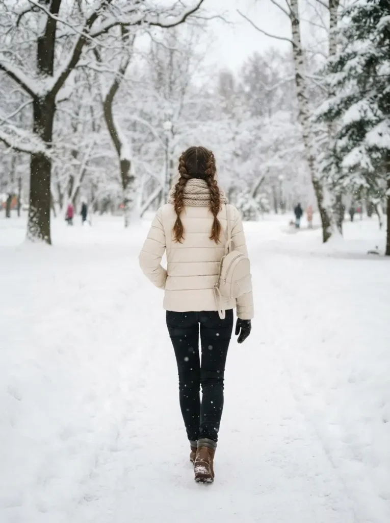 10. Two Low Braids for a Casual Snow-Day Style