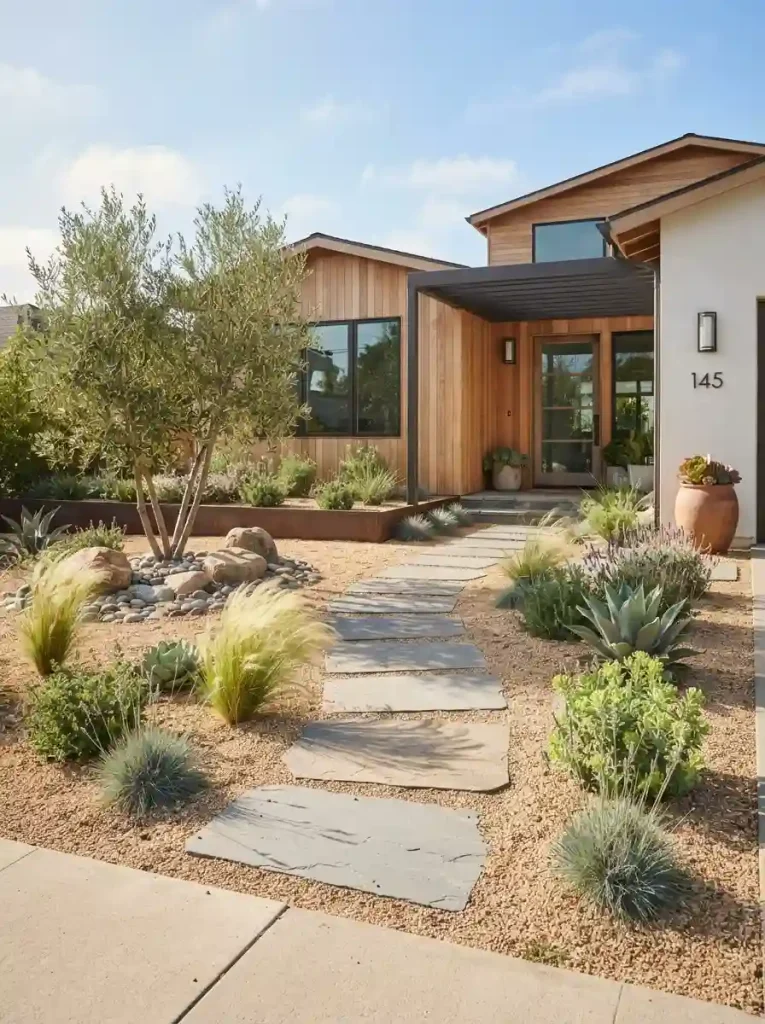 10. Use Gravel for a Relaxed Front Yard Look