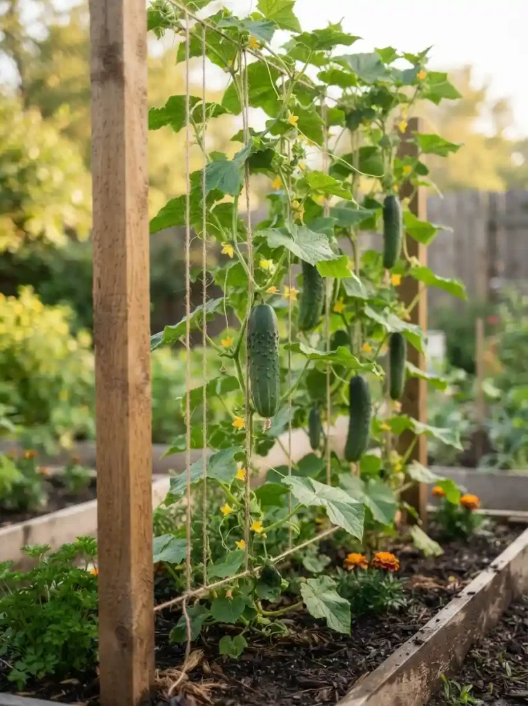 10. Vertical Twine and Post Trellis