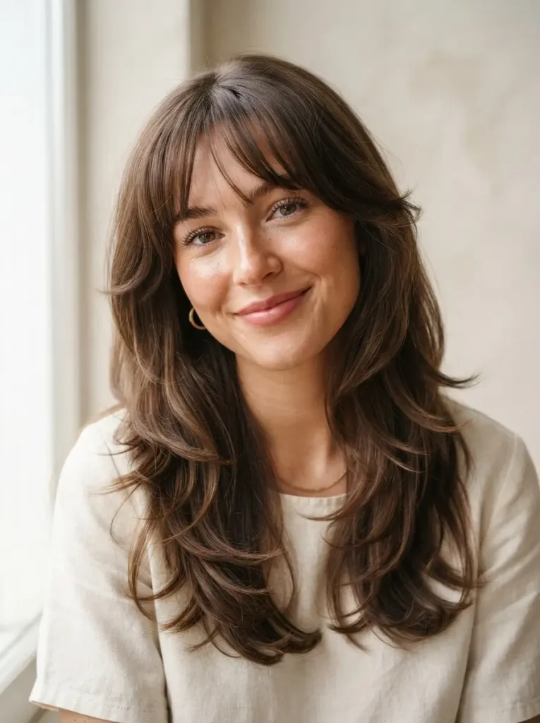 11. Butterfly Haircut with Wispy Bangs