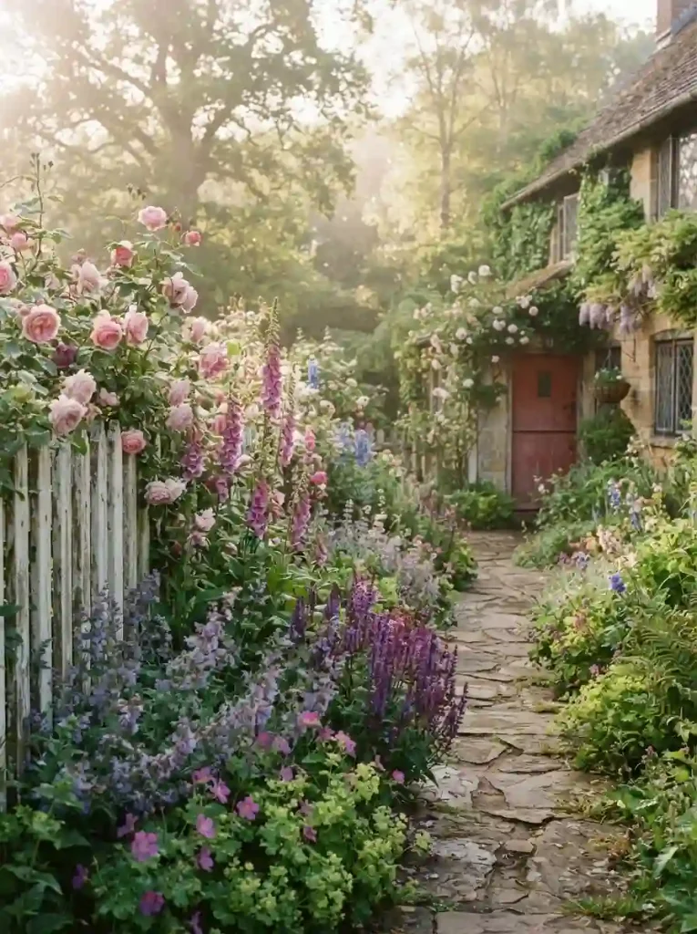11. Cottage-Style Layered Border