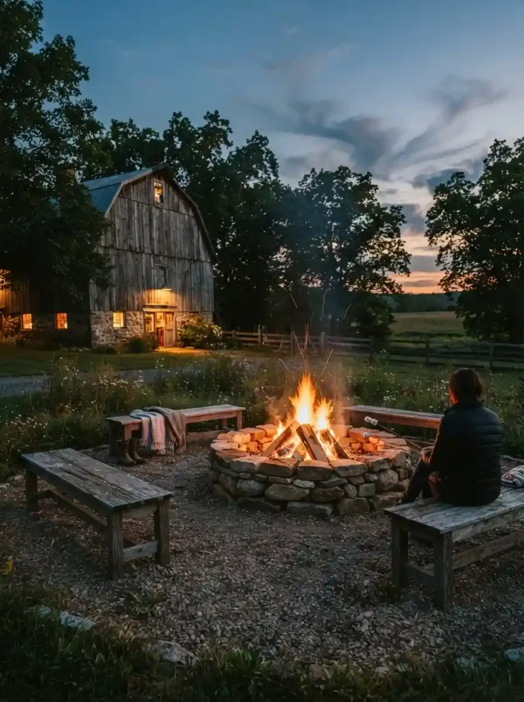 11. Create a Cozy Barnside Fire Pit