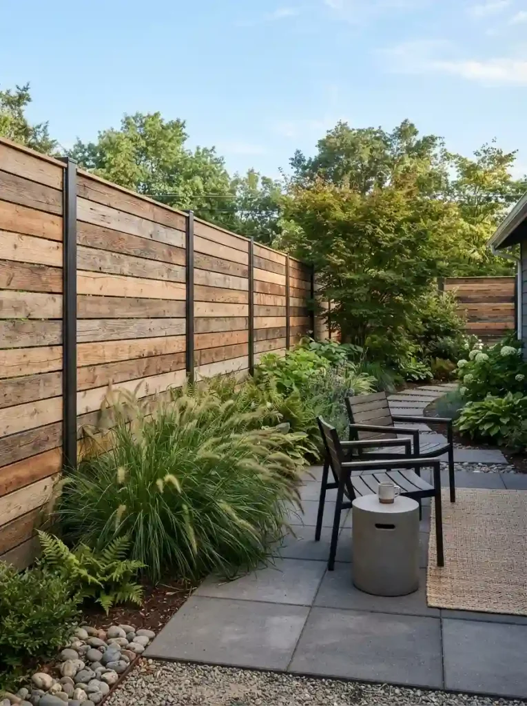 11. DIY Horizontal Fence From Leftover Deck Boards