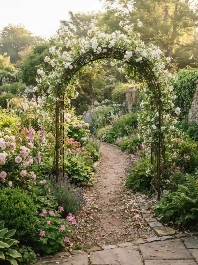 11. Frame the Garden With an Arched Trellis