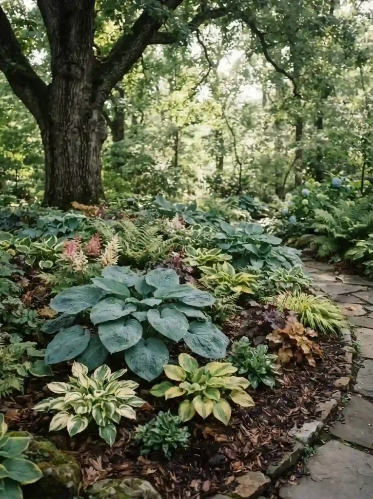 11. Create a Hosta Garden With Contrasting Foliage