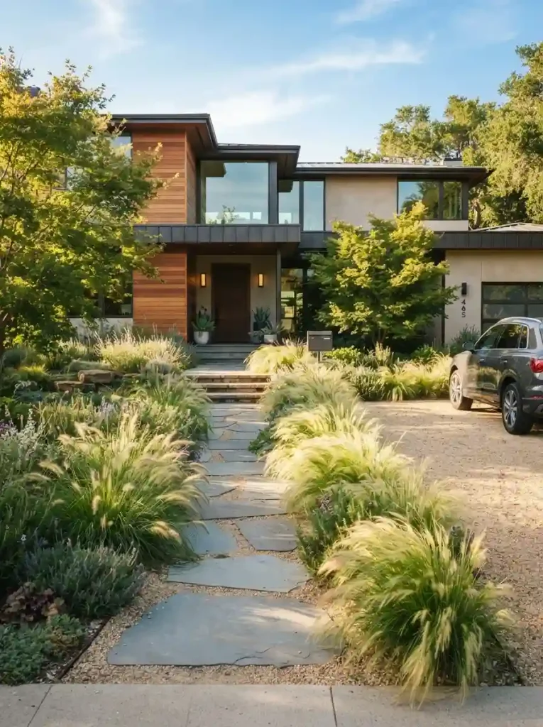 11. Use Ornamental Grasses to Soften Hard Edges