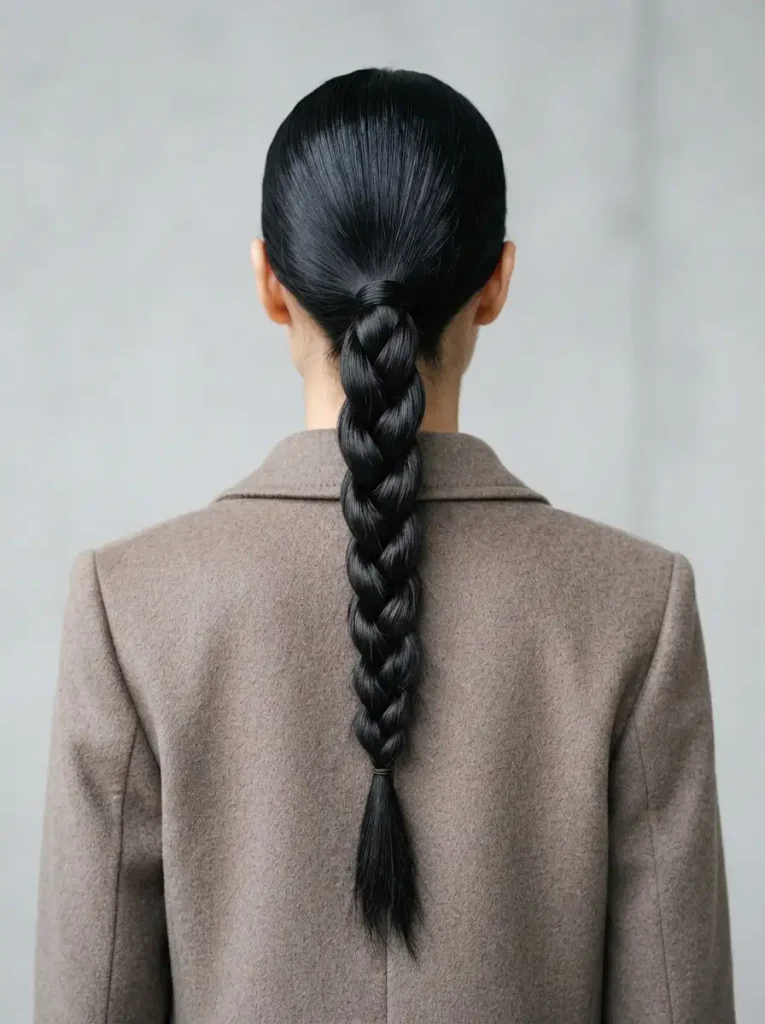 11. Rope Braid with a Sleek Winter Finish