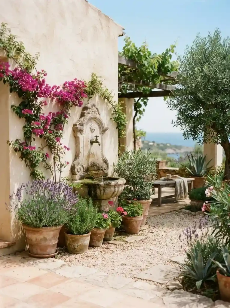 11. Small Mediterranean-Style Water Feature