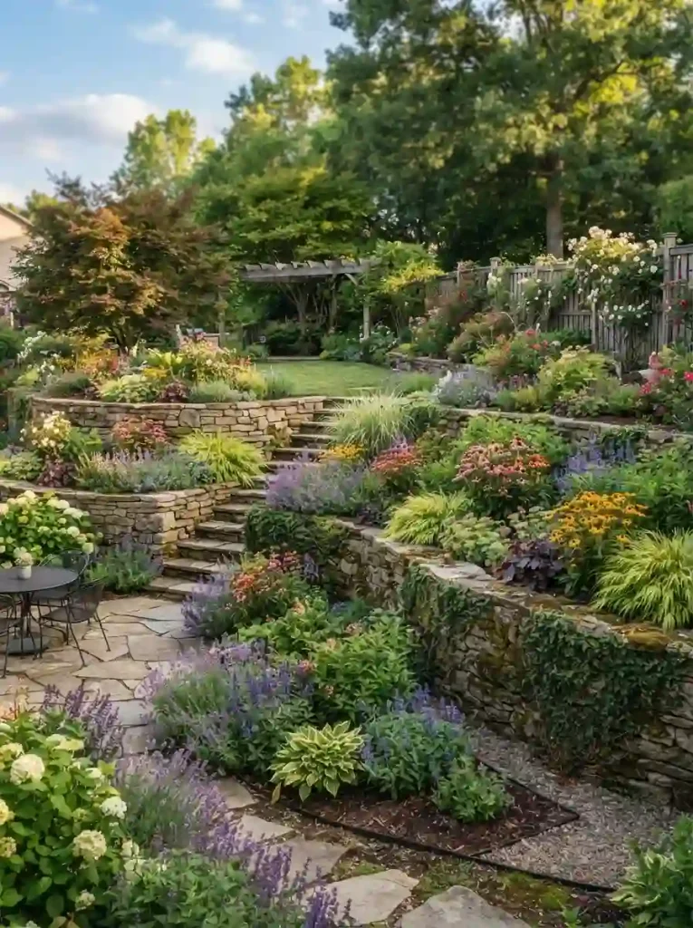 11. Create Terraced Retaining Wall Gardens