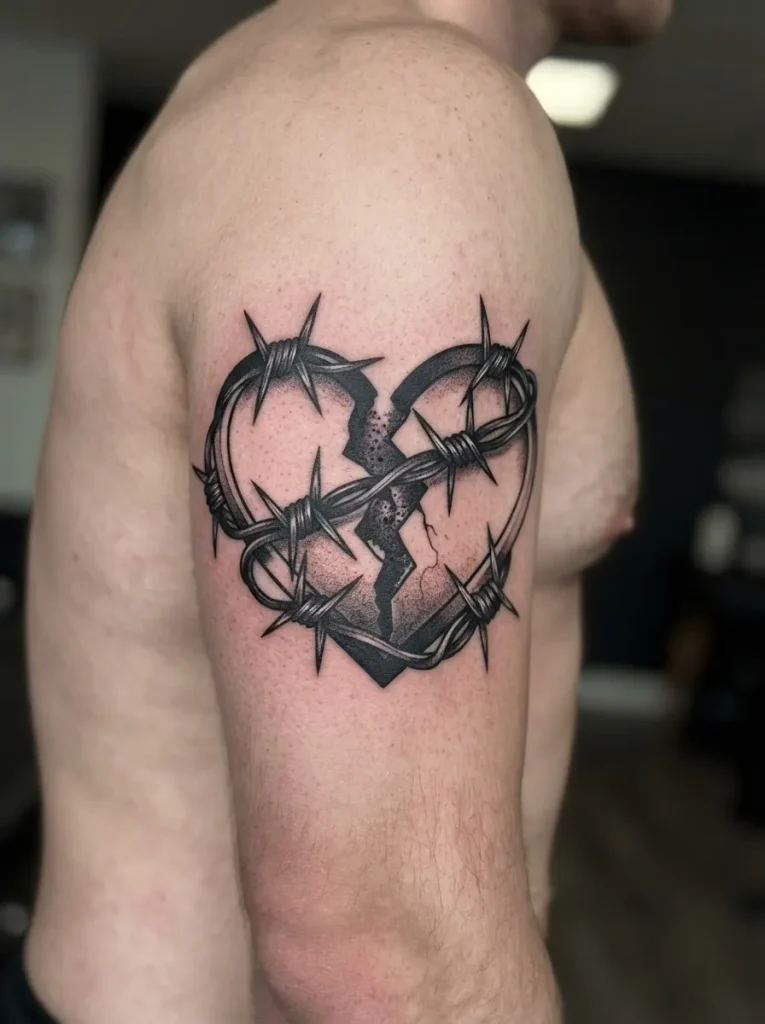 12. Broken Heart With Barbed Wire