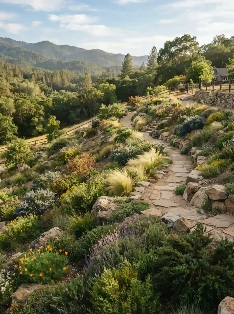12. Create a Natural Hillside Garden With Layered Planting