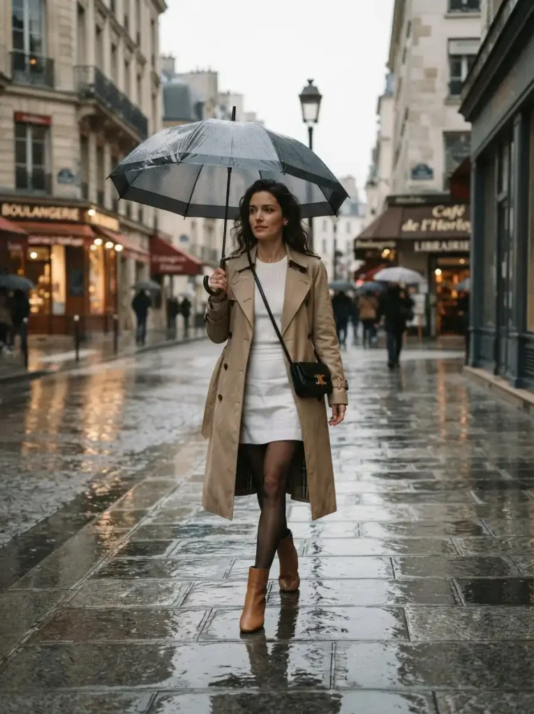 12. Linen Mini with a Trench Coat