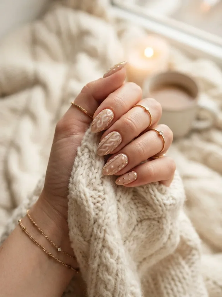 12. Nude Knit With Gold Details
