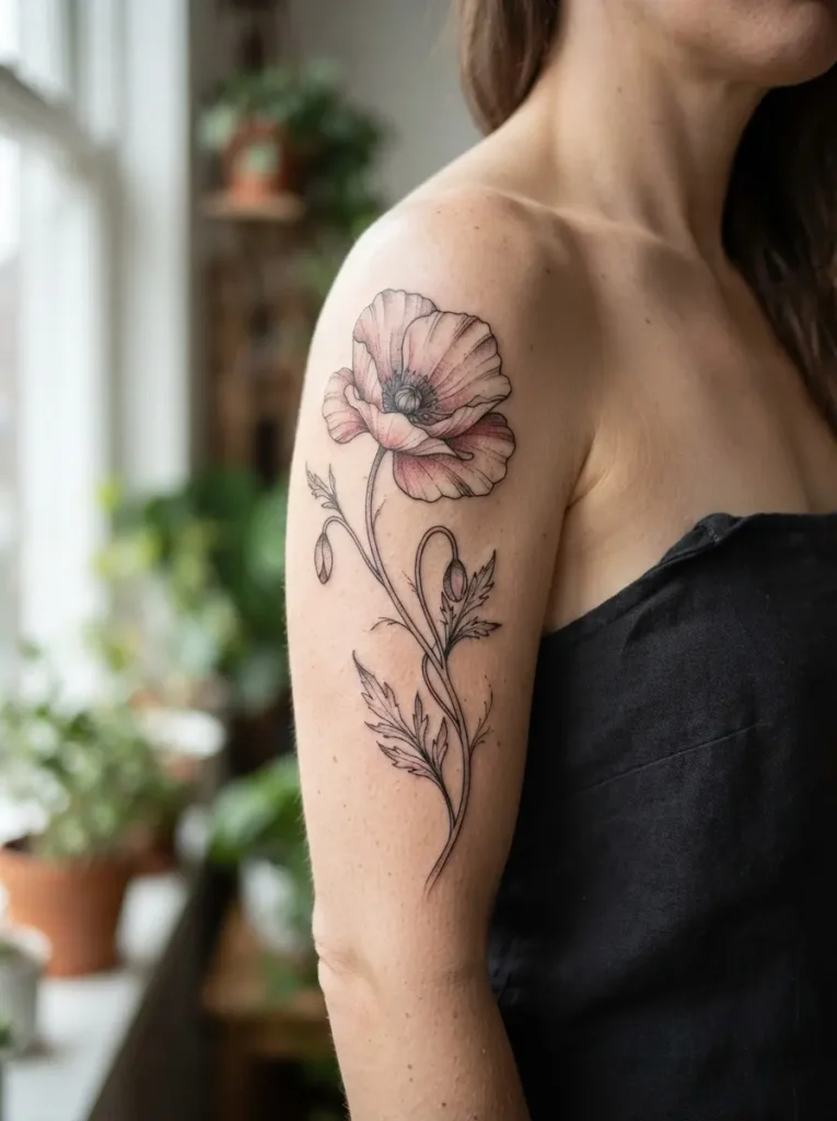 12. Poppy Flower Tattoo