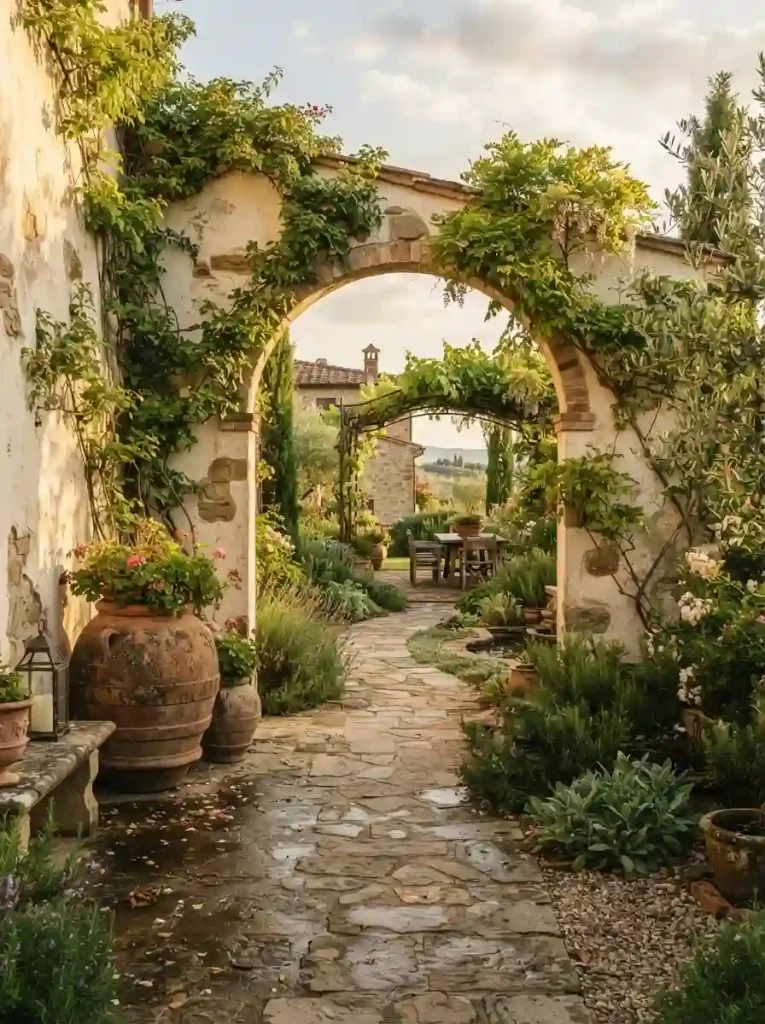 13. Arched Mediterranean Garden Wall
