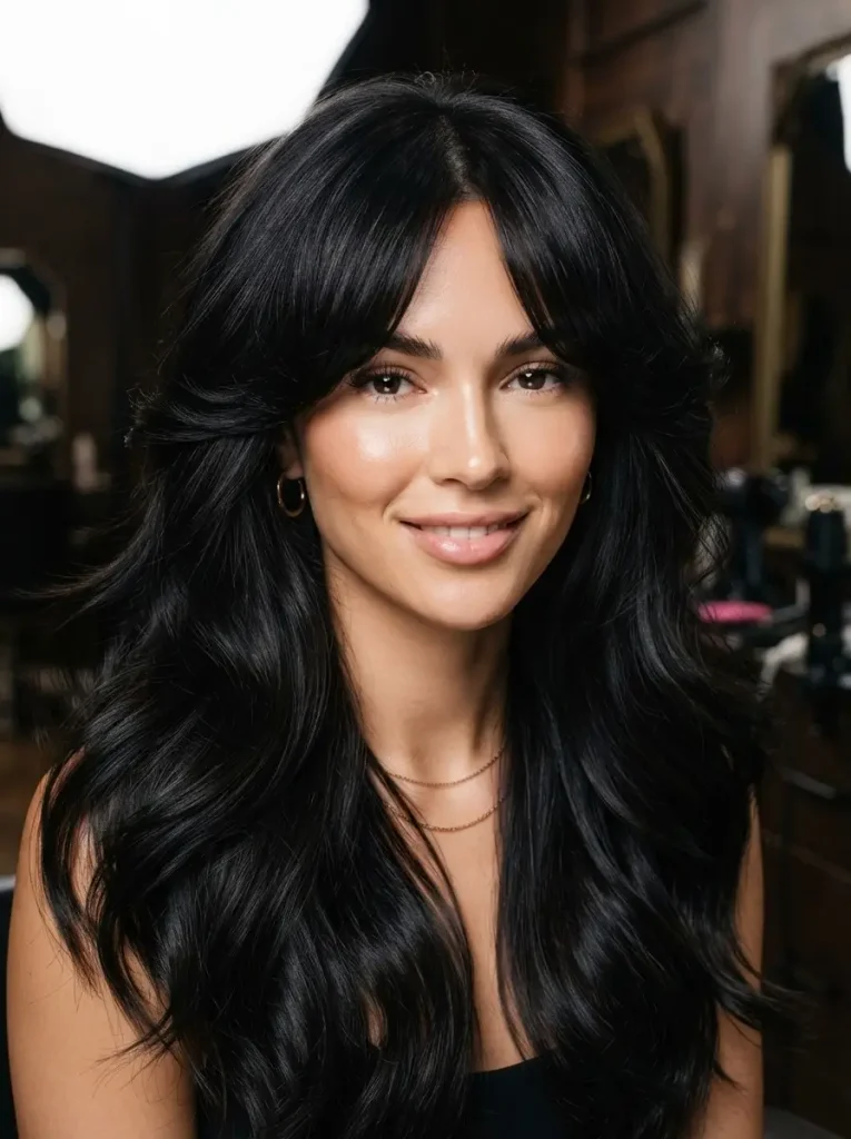 13. Black Butterfly Haircut with Layers