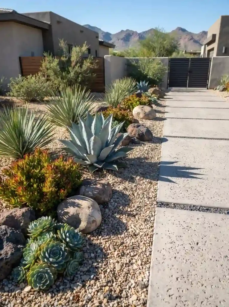 13. Build a low-water succulent and agave bed