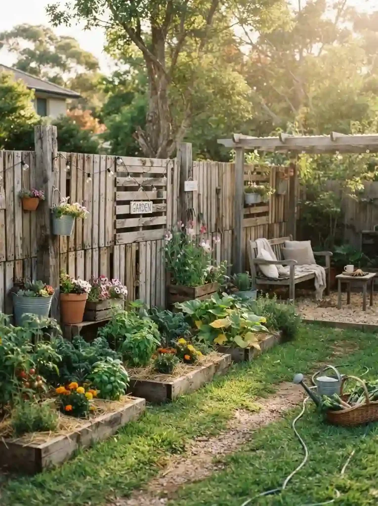 13. DIY Pallet Fence for a Budget-Friendly Backyard
