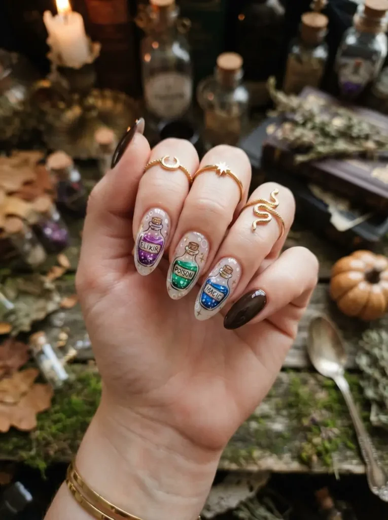 13. Little Potion Bottle Nails