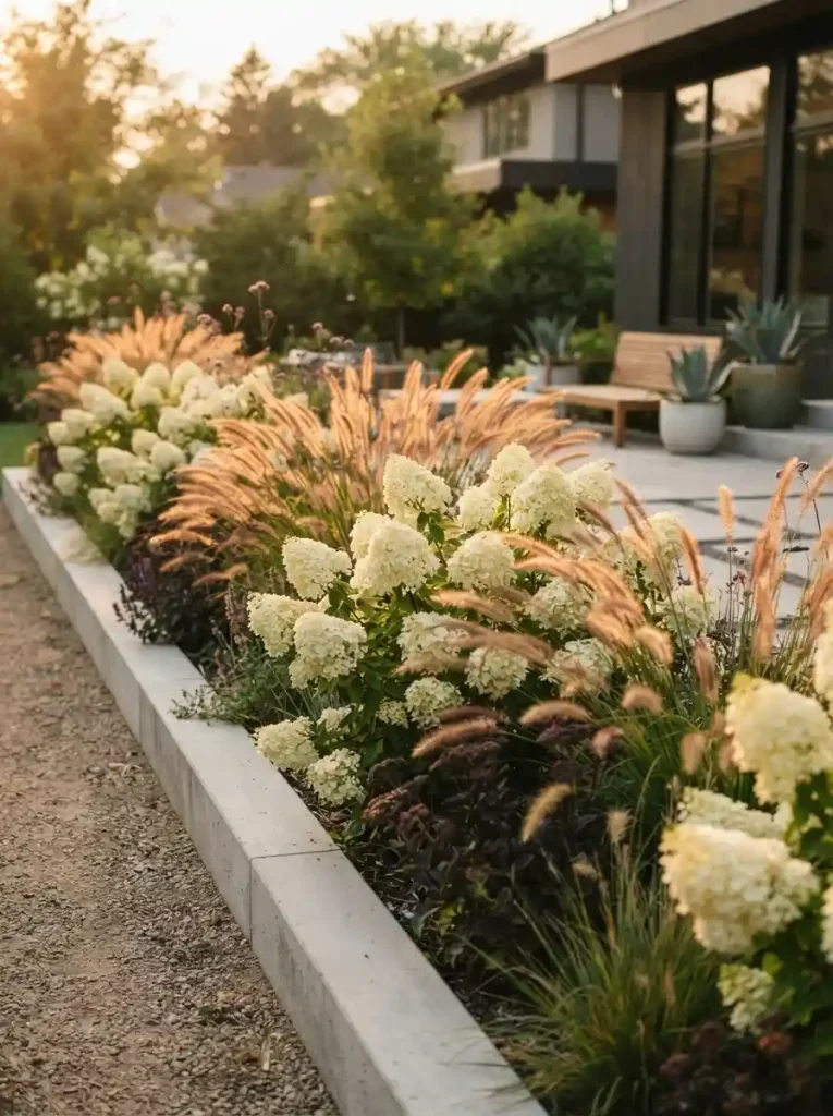 13. Soften Modern Lines With Ornamental Grasses