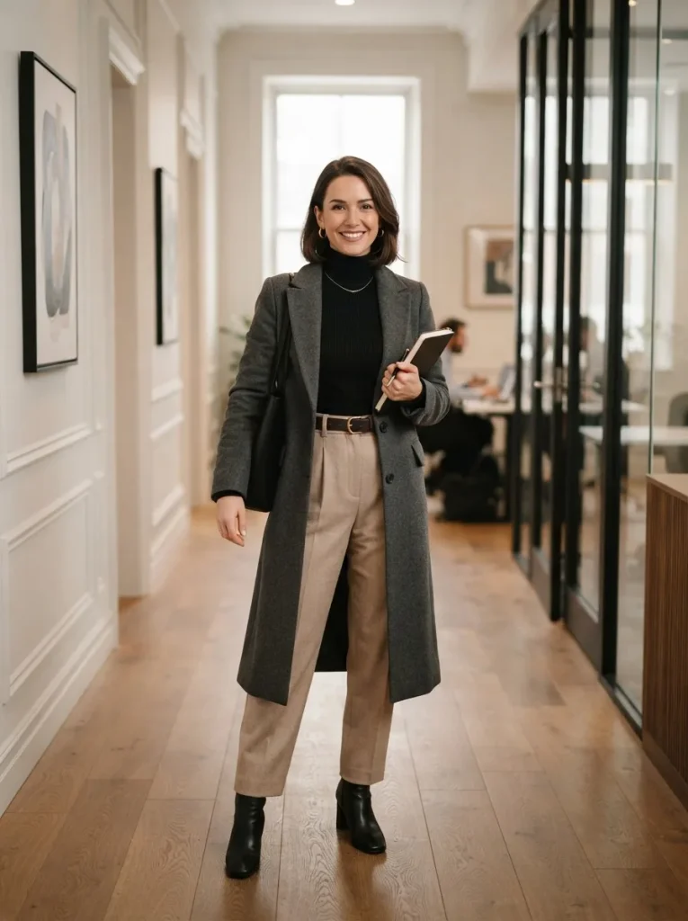 13. Turtleneck With Pleated Trousers