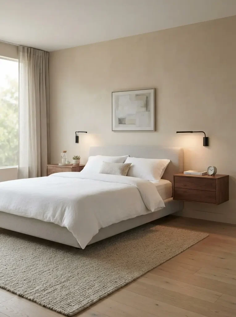 14. Add Modern Elegance With Floating Nightstands