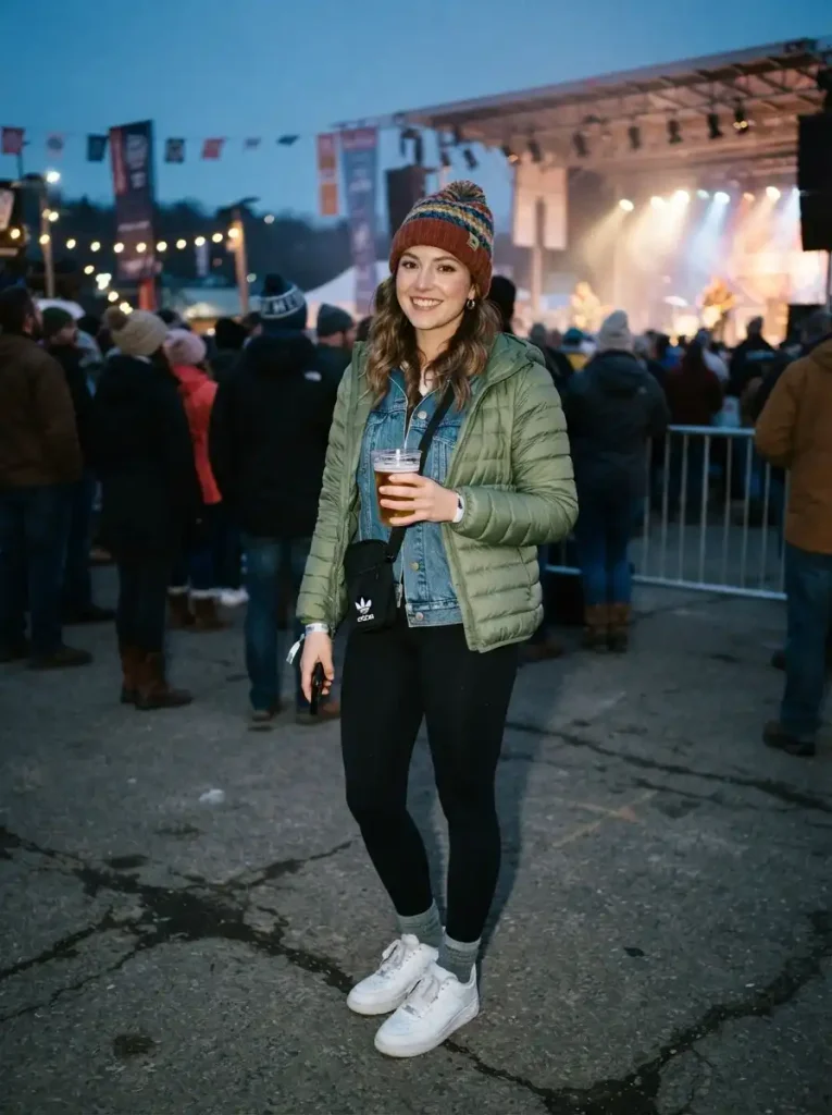 14. Denim Jacket Layered Under A Puffer
