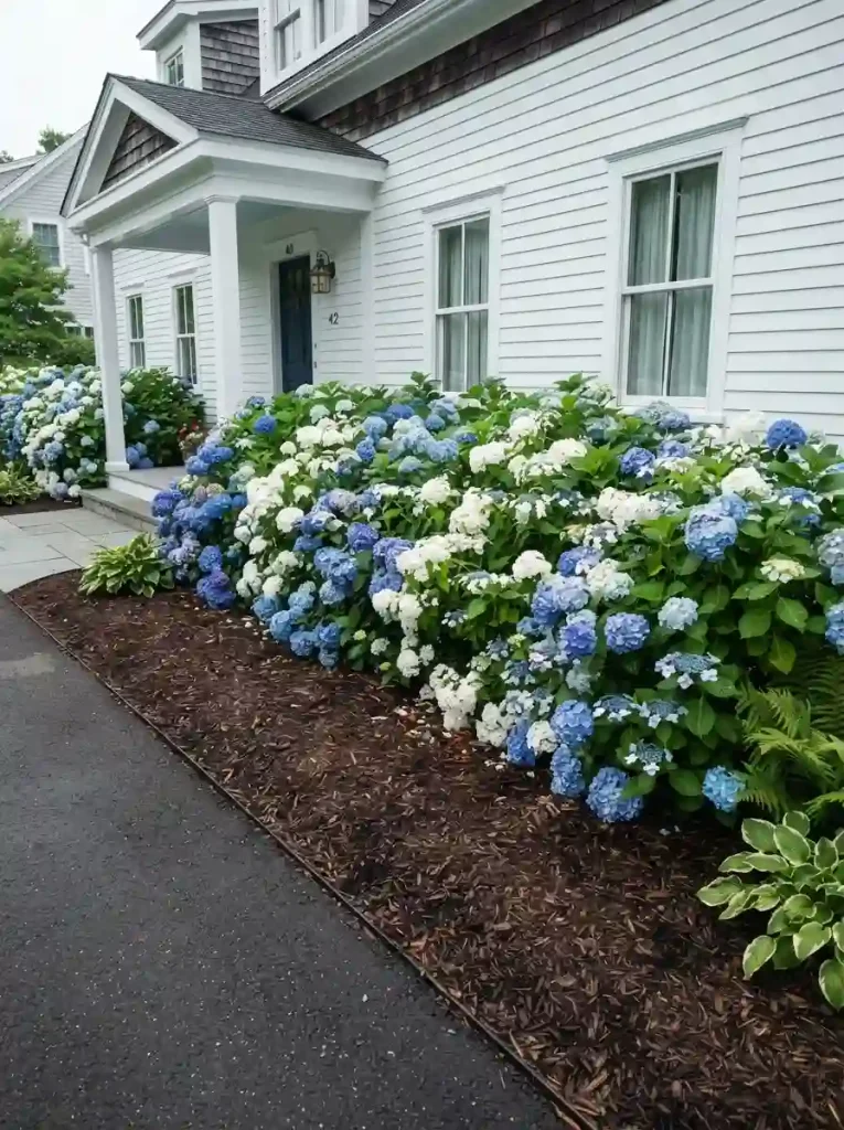 14. Fill the foundation with a wave of hydrangeas