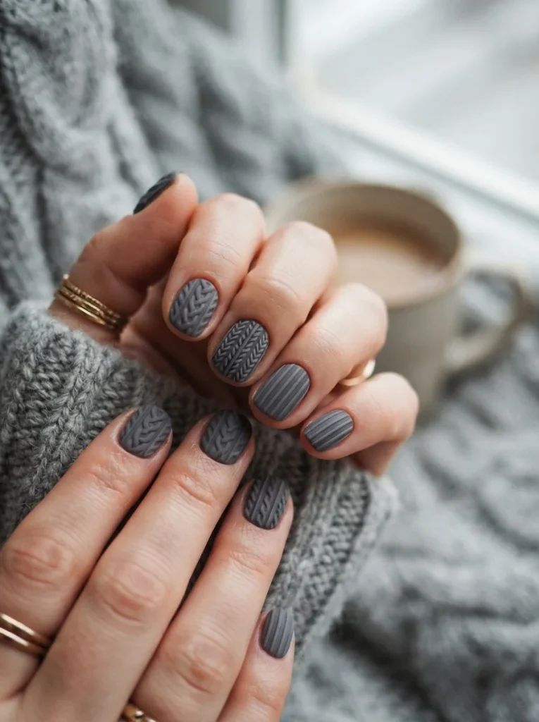 14. Gray Wool Sweater Nails