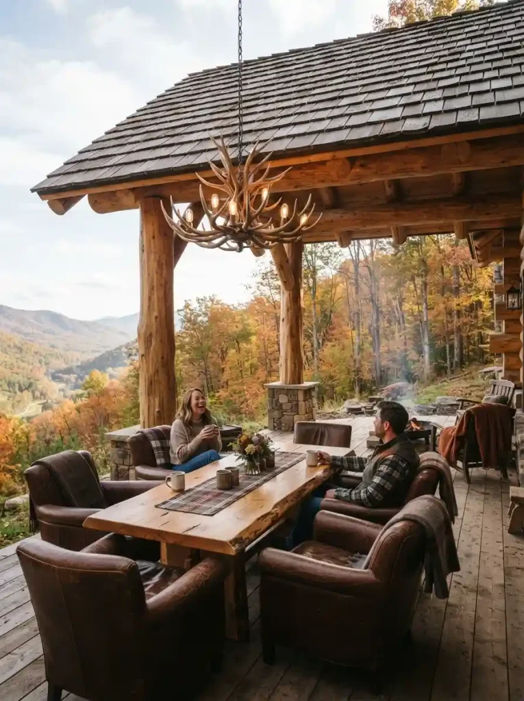 14. Mountain Lodge Log Pavilion