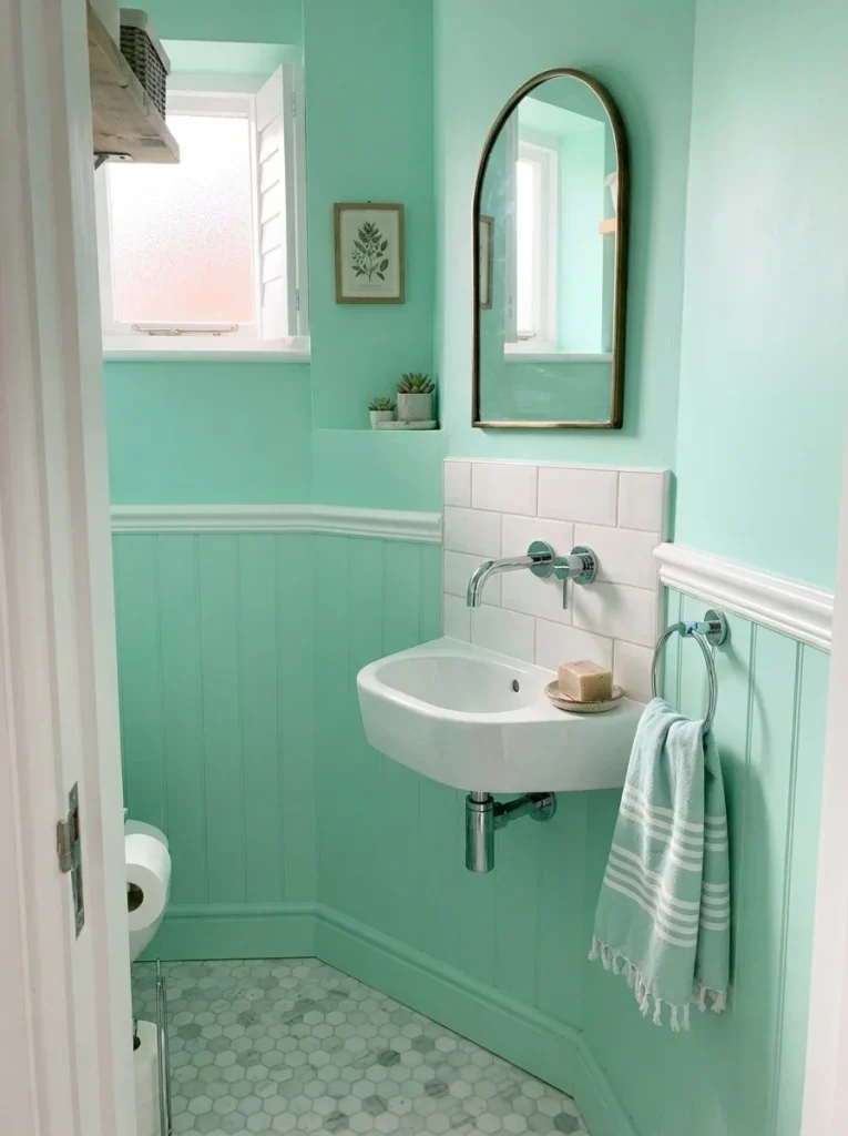 15. Corner Sink for Tight Powder Rooms