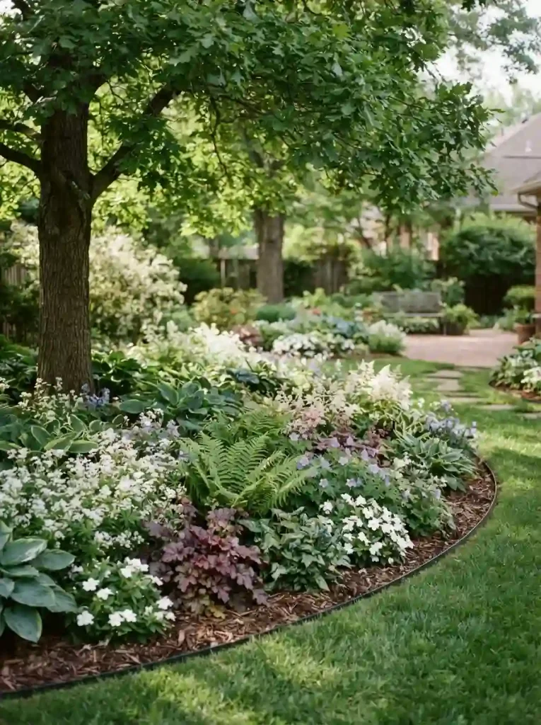 15. Add a Curved Flower Bed Around the Tree