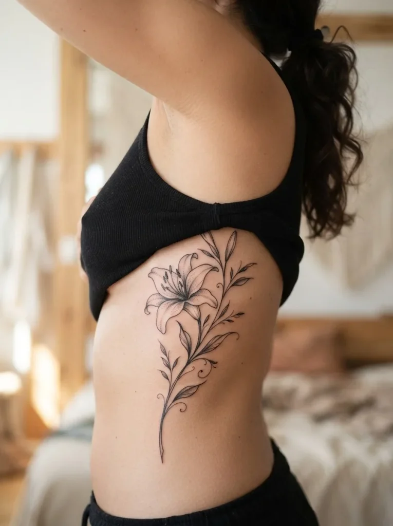 15. Lily Flower Tattoo