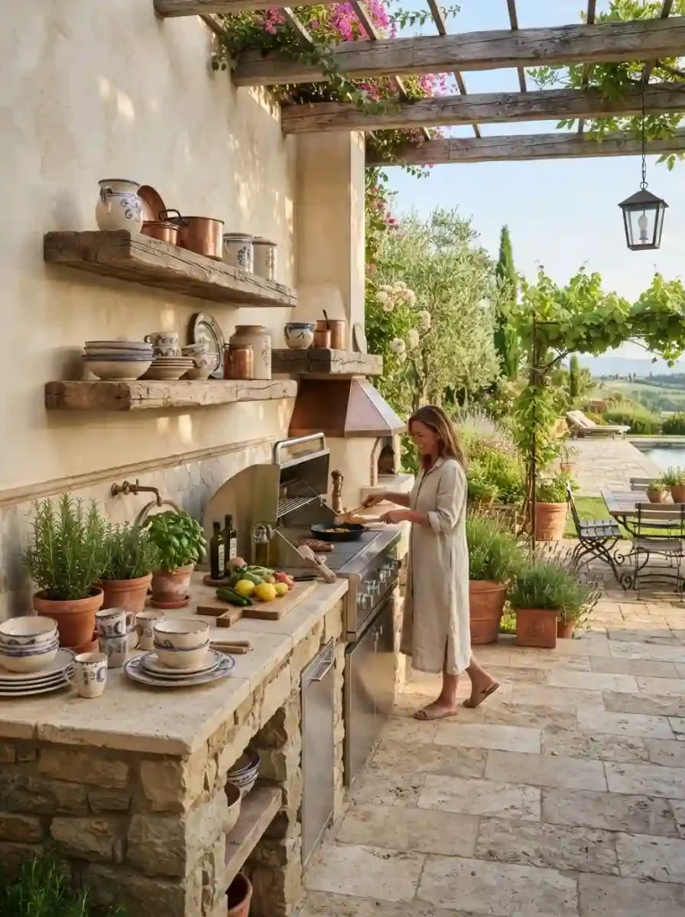 15. Rustic Outdoor Kitchen