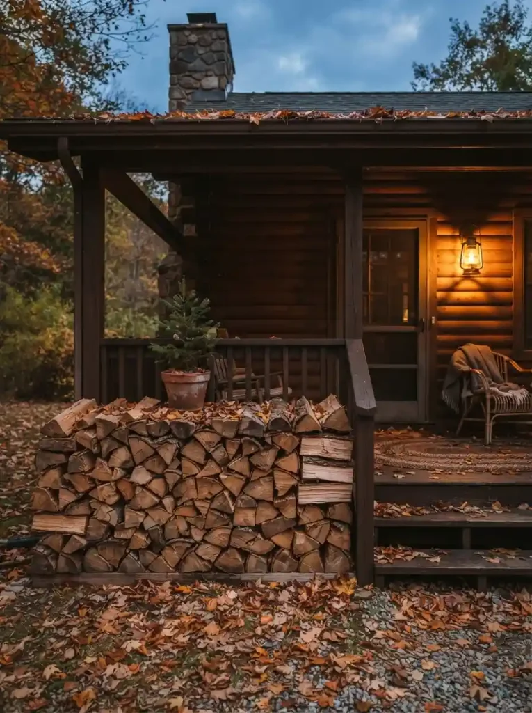 15. Stacked Firewood Accent Wall