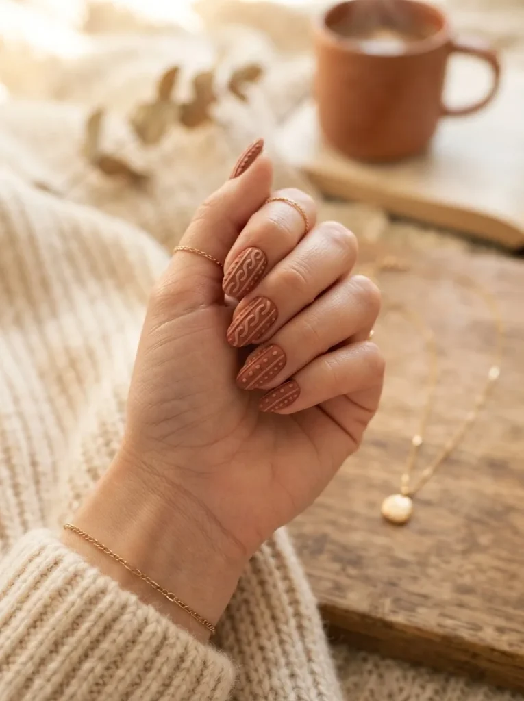 15. Terracotta Sweater Nails
