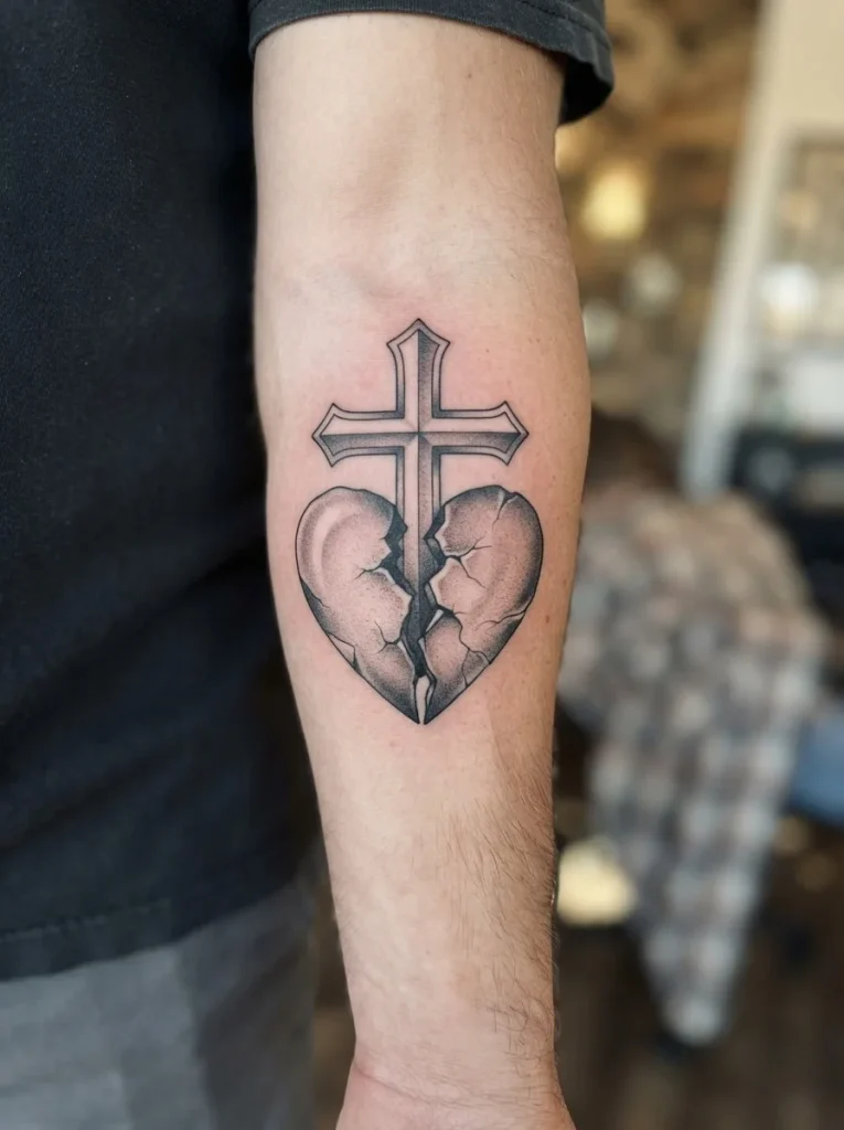 16. Broken Heart With a Cross