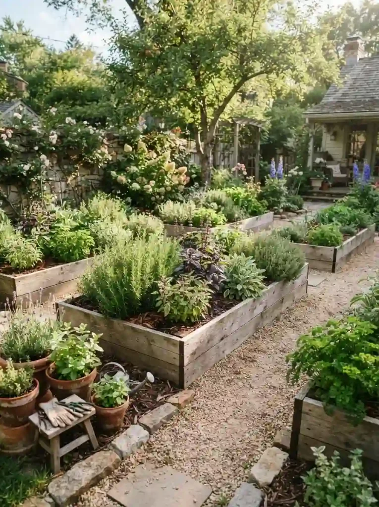 16. Create a Beautiful Herb Garden in Raised Beds