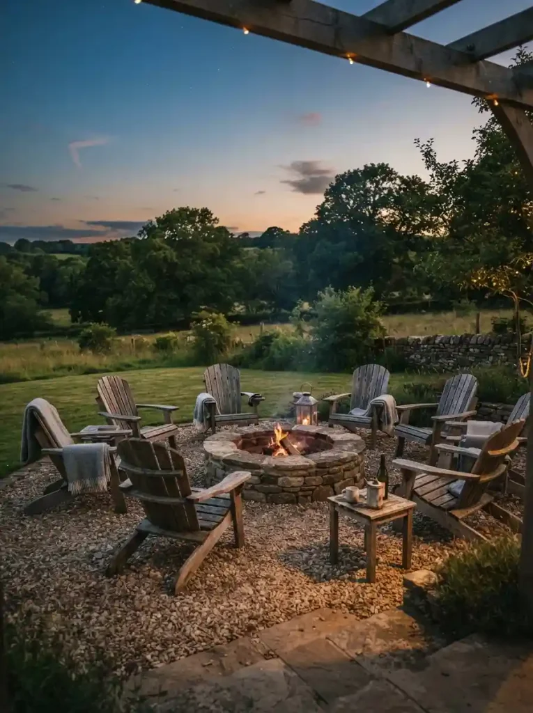 16. Create a Cozy Fire Pit Surround With Natural Stone